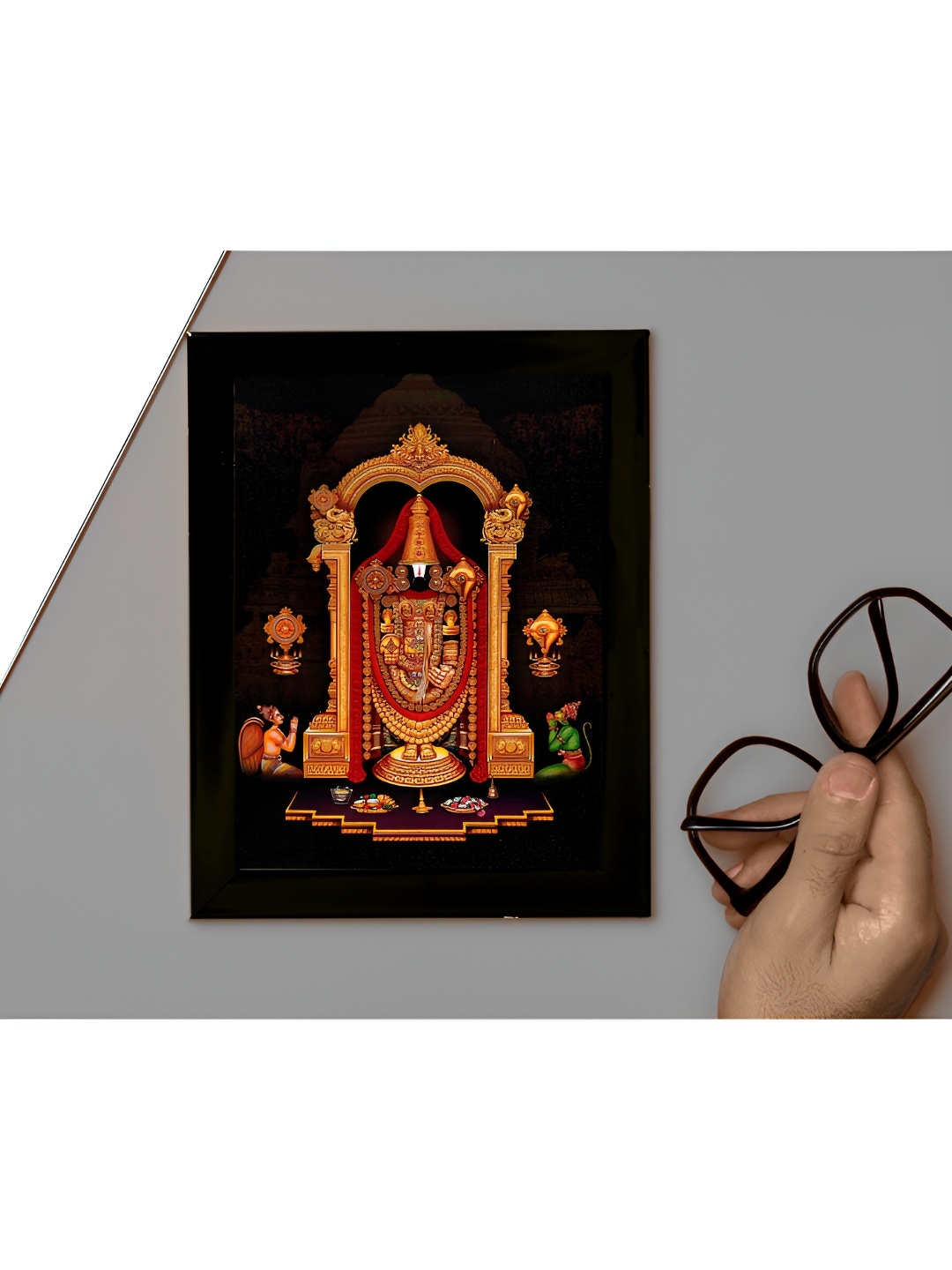 

2Mech Orange Coloured & Red Tirupati Balaji Photo Frame