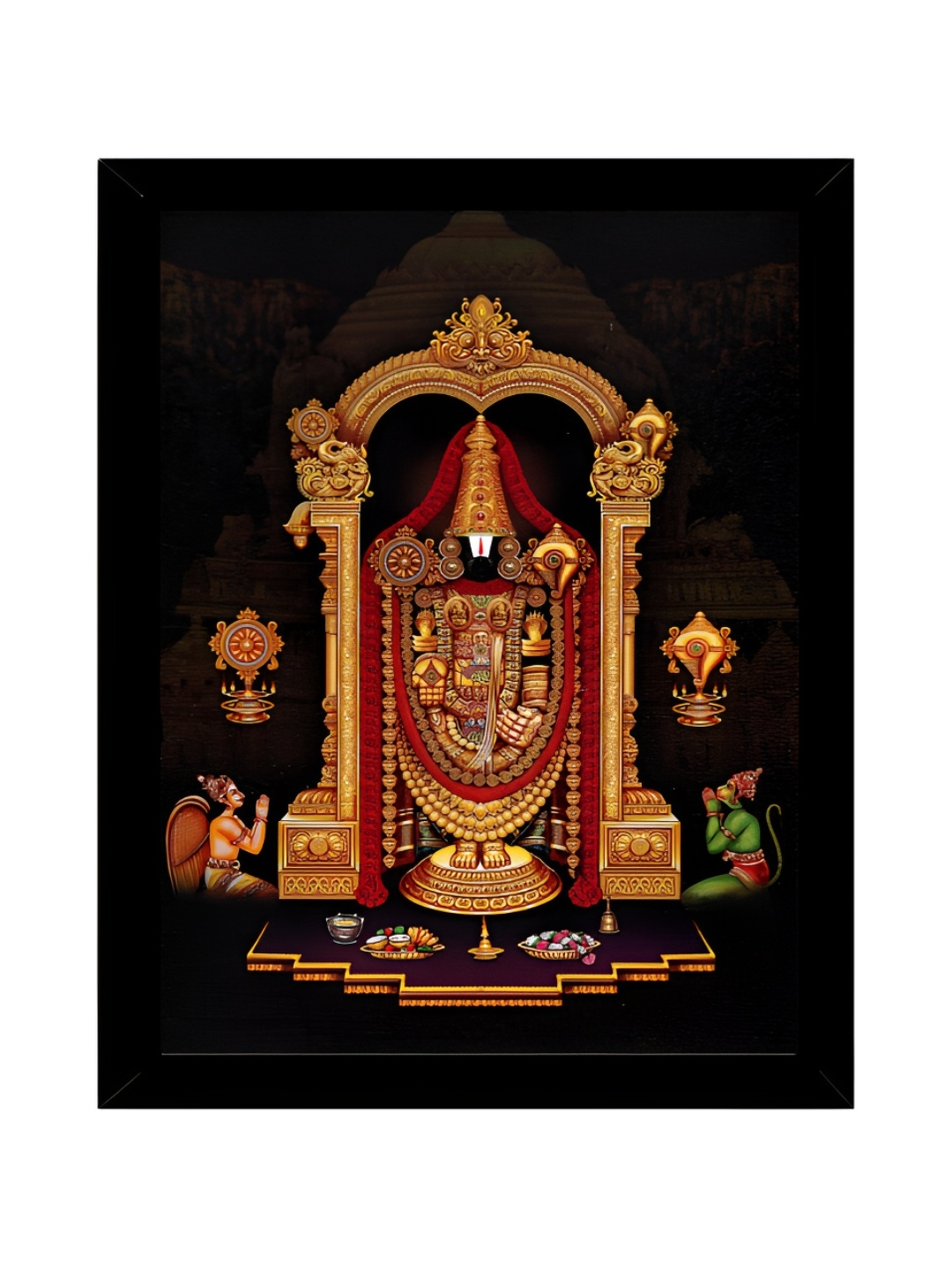 

2Mech Orange Coloured & Red Tirupati Balaji Photo Frame