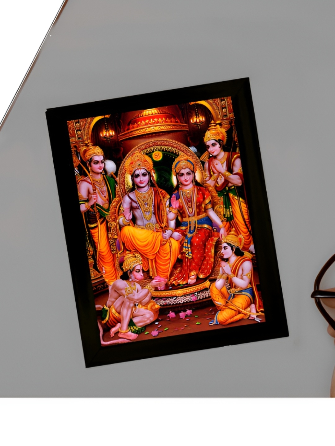

2Mech Orange Coloured & Red Prabhu Ramchandra with Sitaji Photo Frame