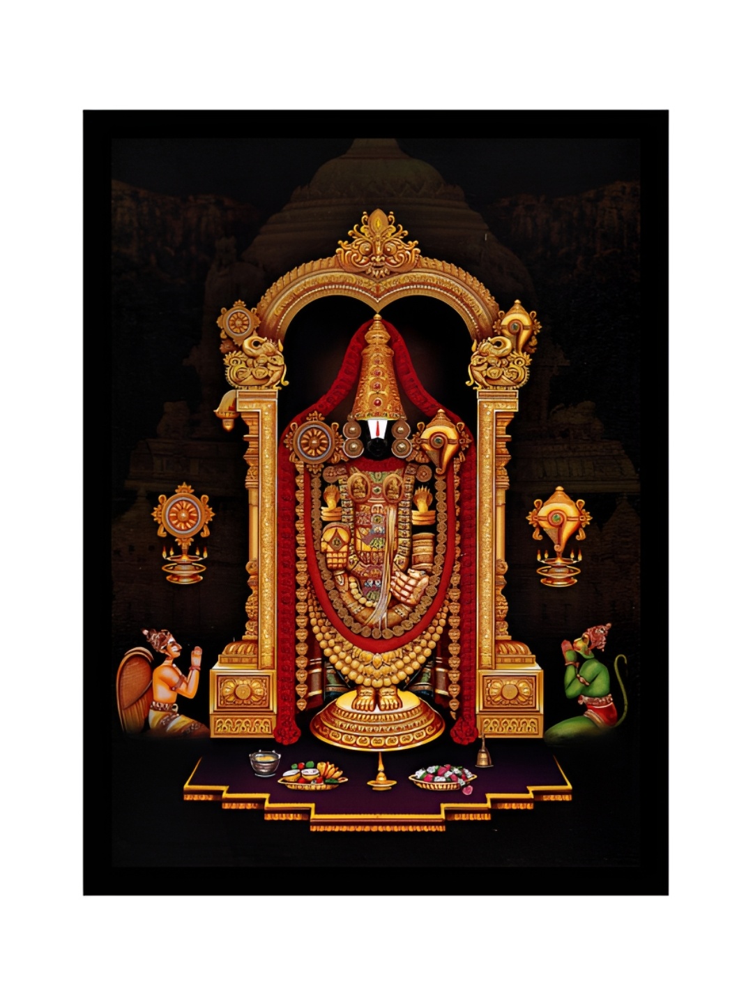 

2Mech Orange Coloured & Red Tirupati Balaji Photo Frame
