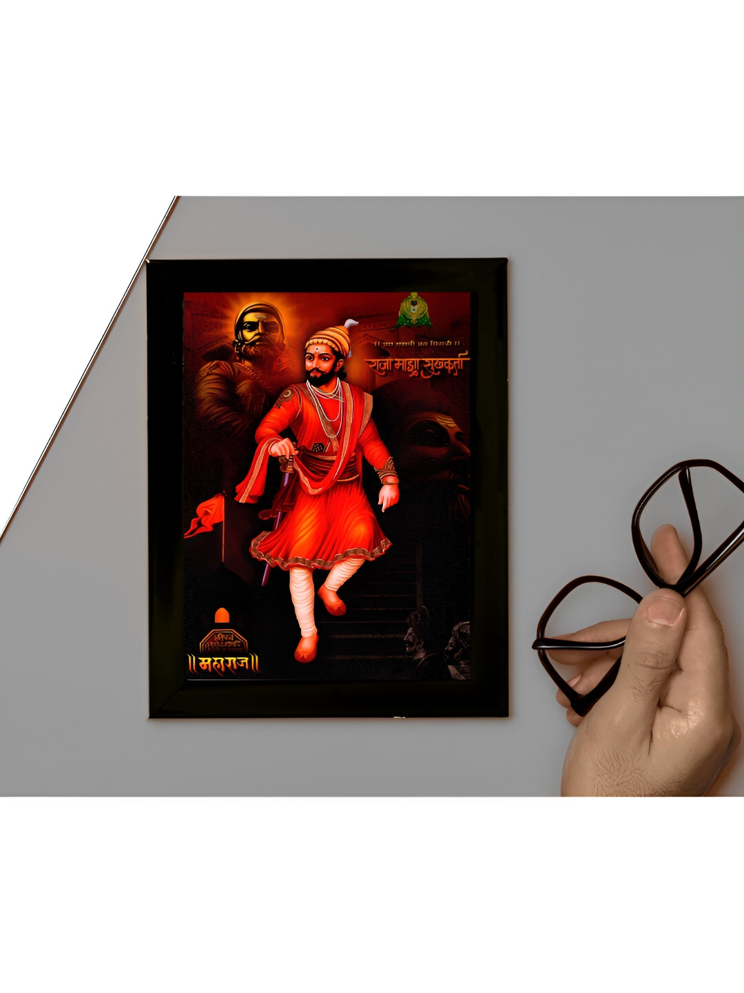 

2Mech Orange Coloured & Red Chhtrapati Shivaji Maharaj Photo Frame