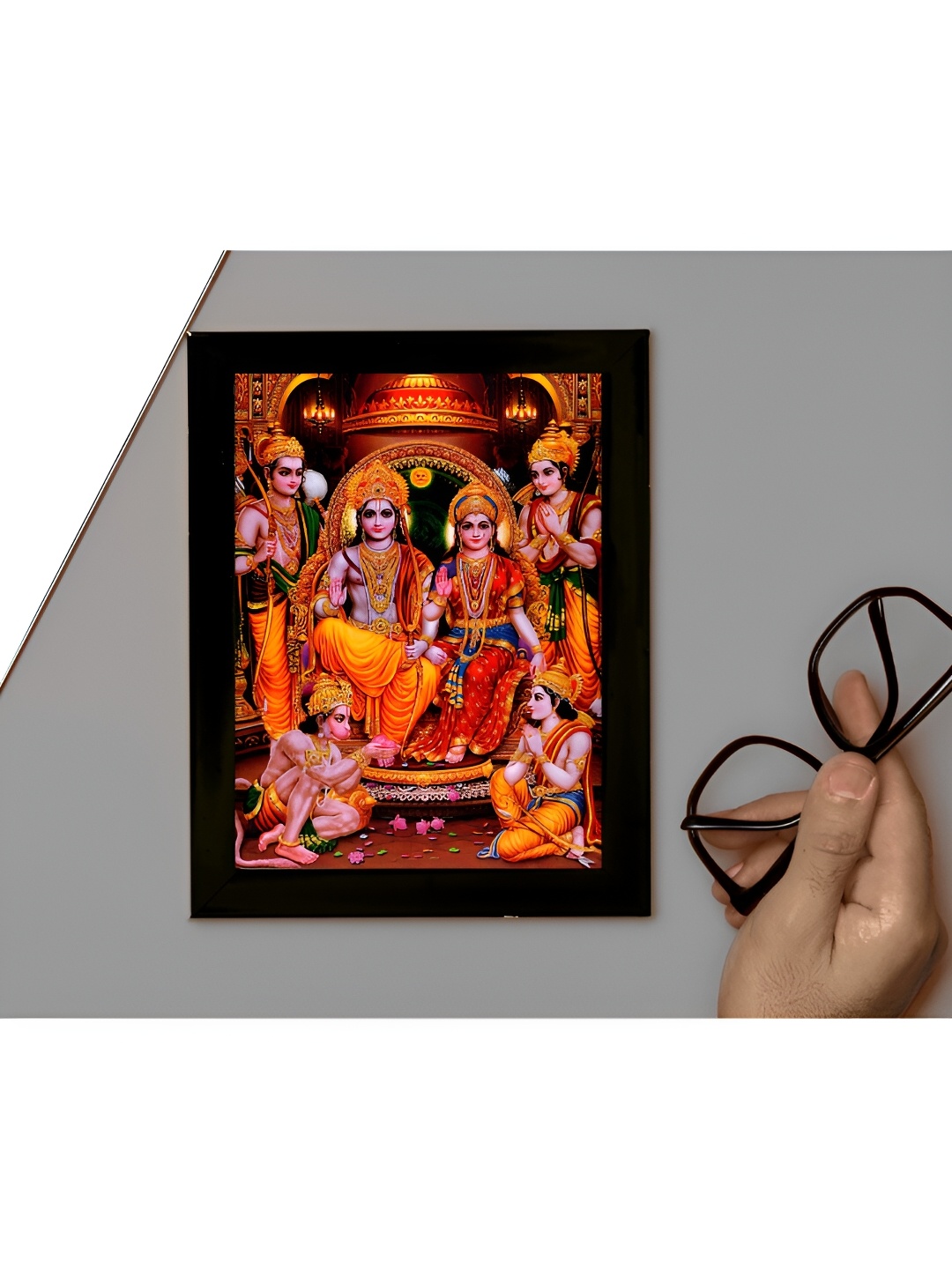 2Mech Orange Coloured & Red Prabhu Ramchandra With Sitaji Photo Frame
