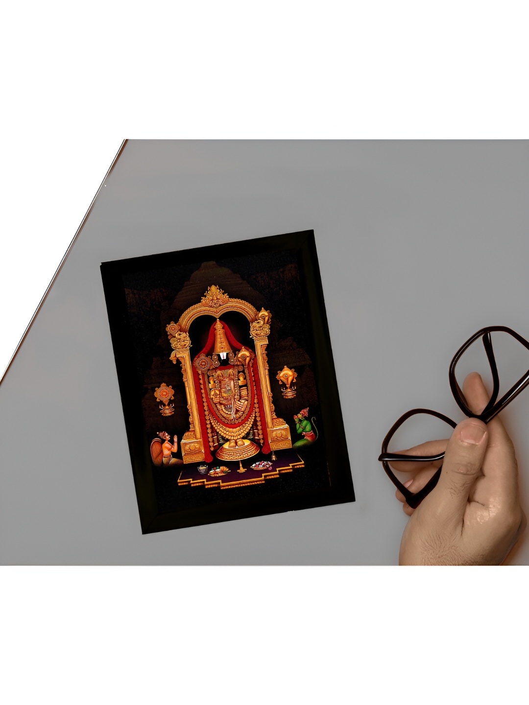 2Mech Orange Coloured & Red Tirupati Balaji Photo Frame