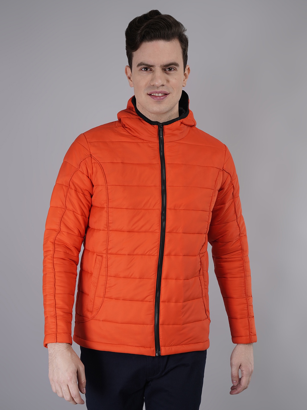 

TIM PARIS Hooded Long Sleeves Windcheater Padded Jacket, Orange