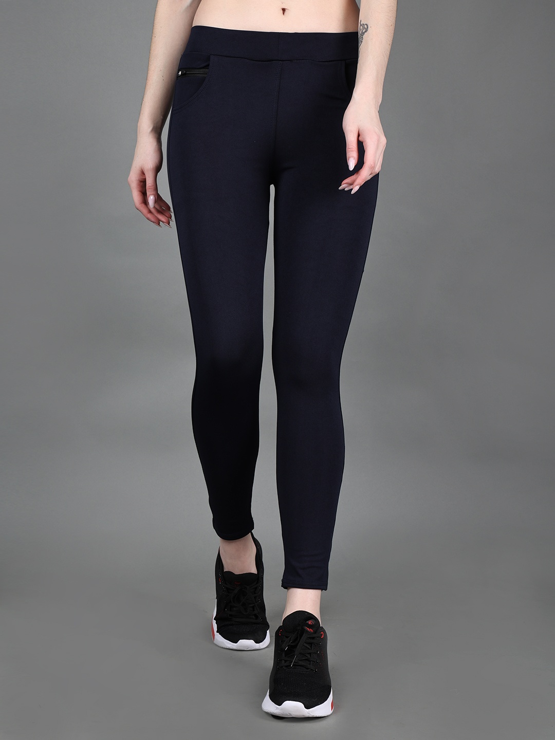 

BAESD Girls Ankle Lenth Sports Tights, Navy blue