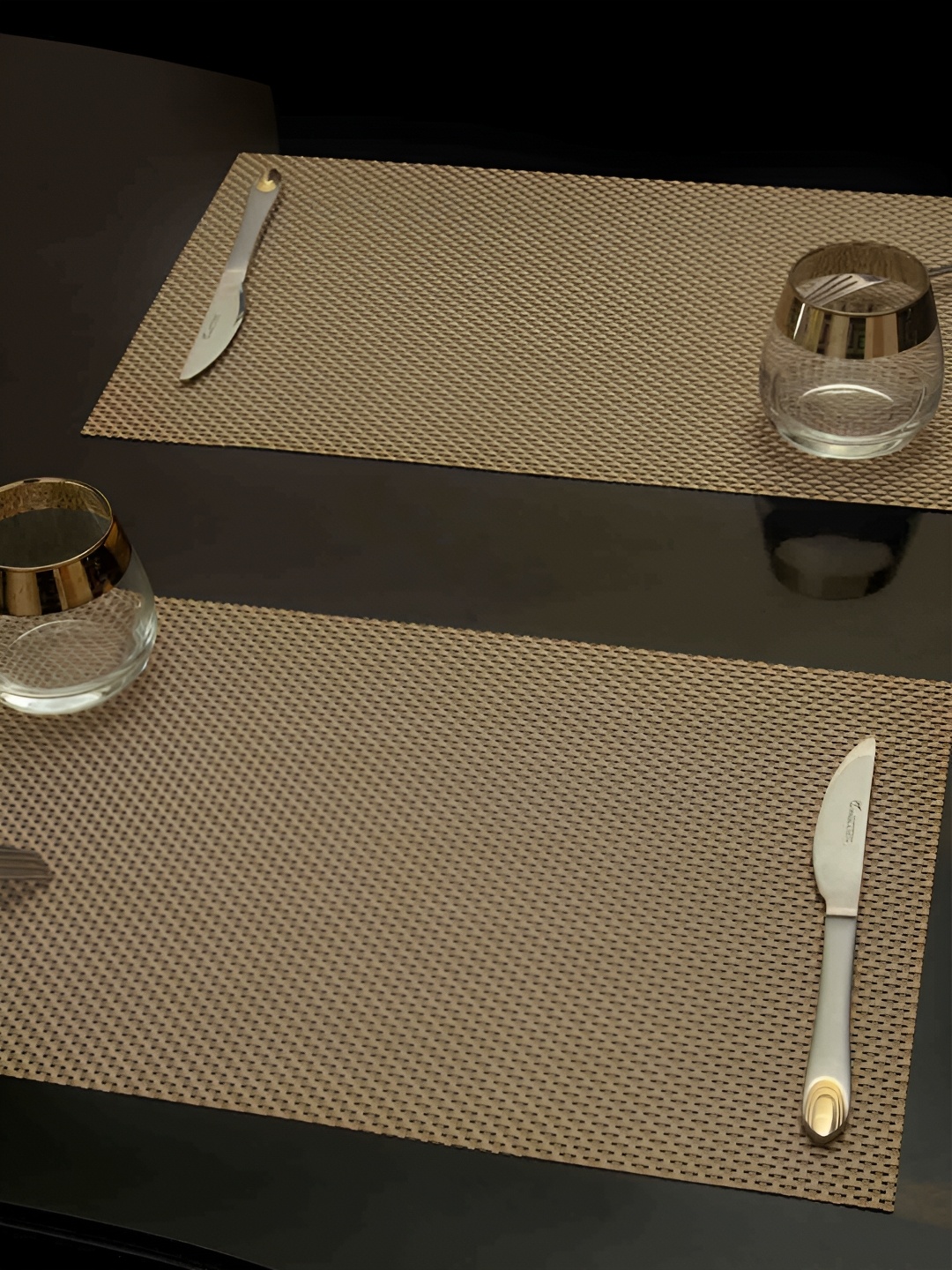 

OBSESSIONS Beige 6 Pieces Textured Waterproof Table Placemats