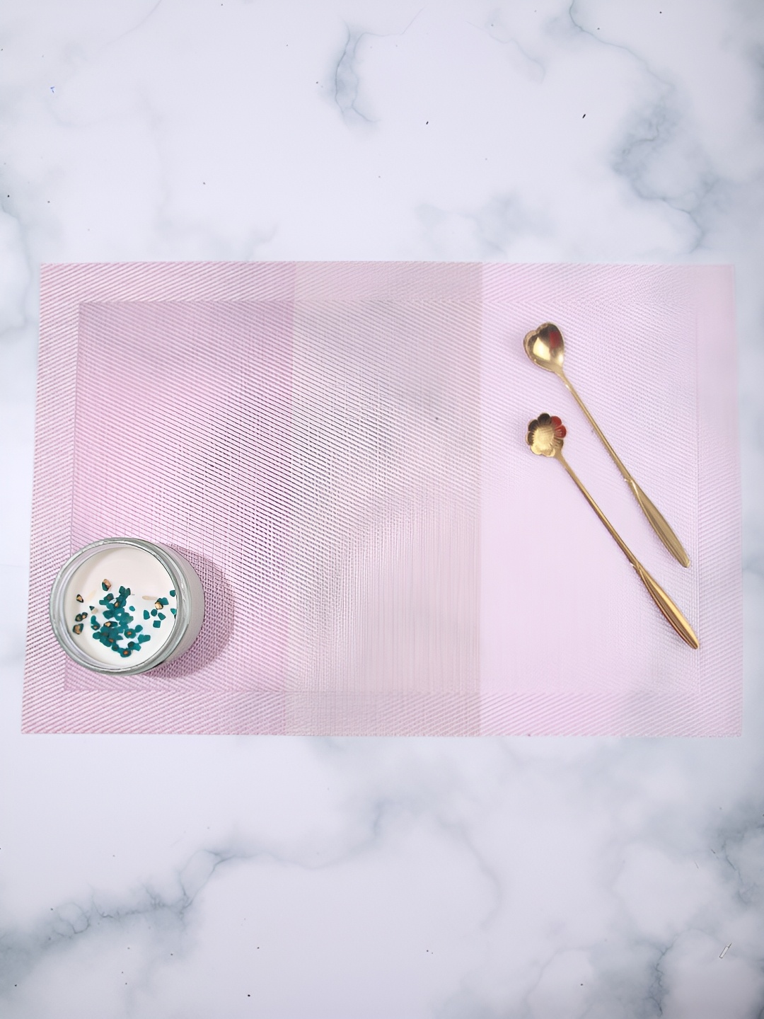 

OBSESSIONS Pink 6 Pieces Textured Waterproof Table Placemats