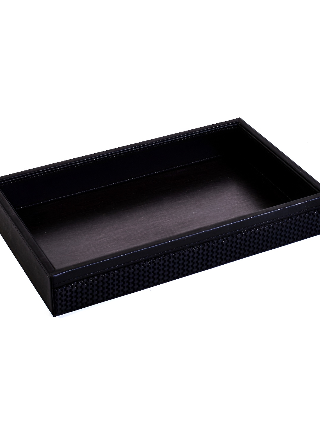 

ICHKAN Rubix Grey Wooden Towel Tray, Black