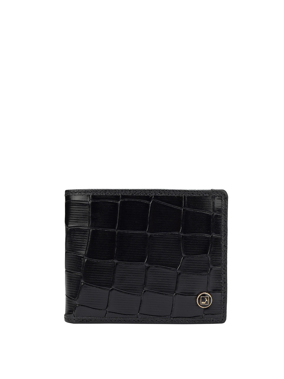 

Da Milano Textured Leather Two Fold Wallet, Black