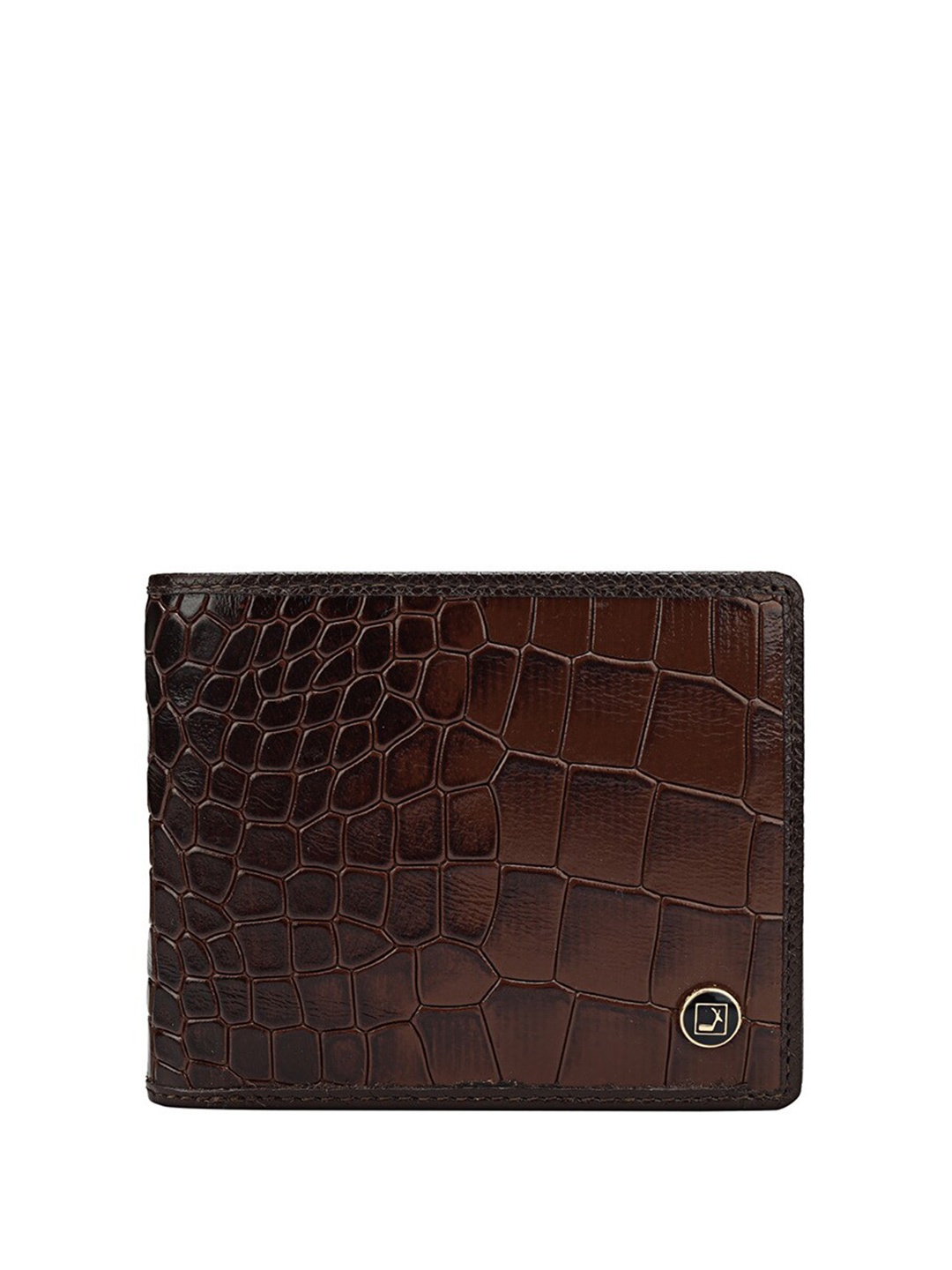 

Da Milano Men Textured Leather Two Fold Wallet, Brown