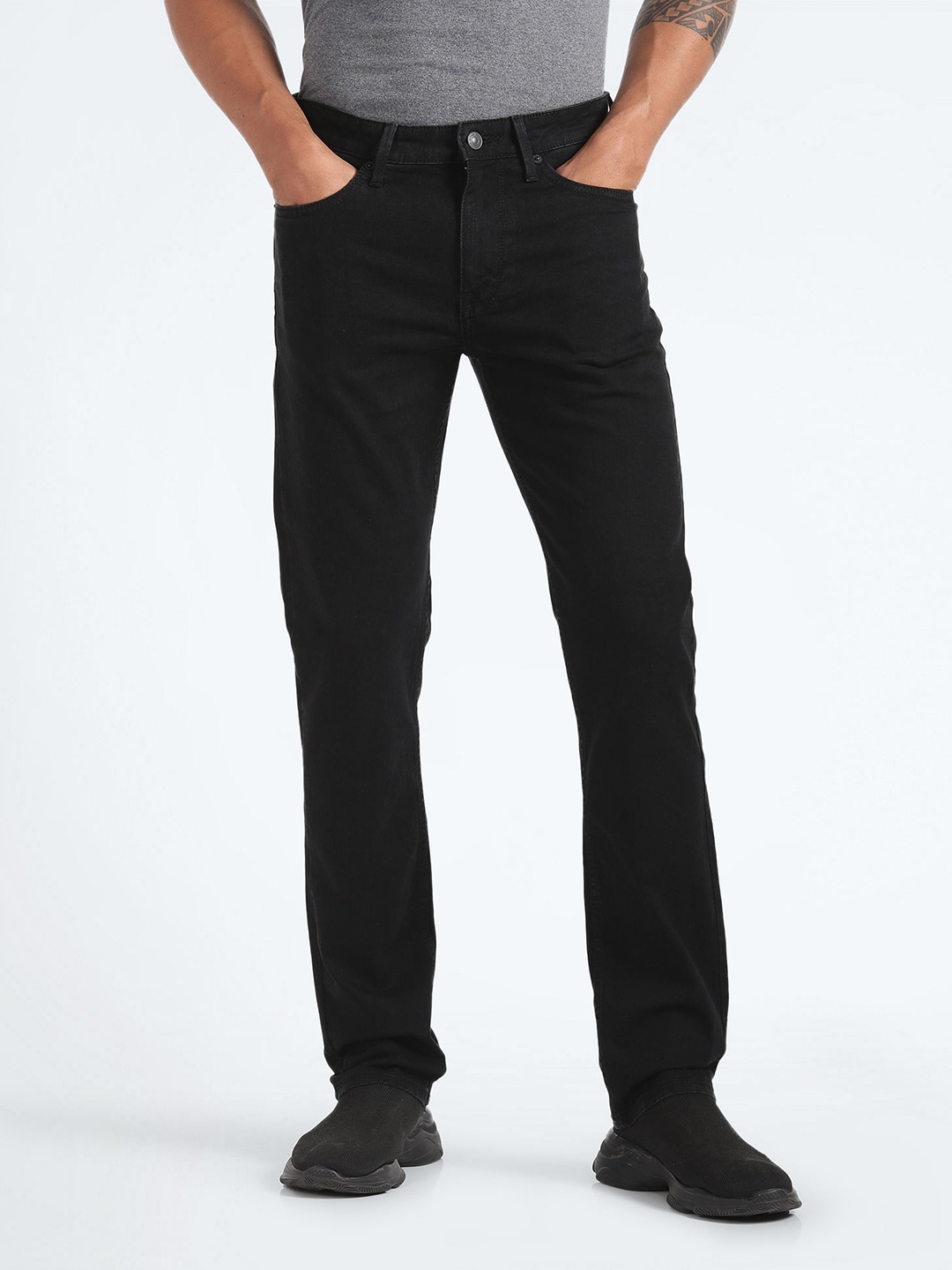 

Flying Machine Men Slim Fit Stretchable Jeans, Black