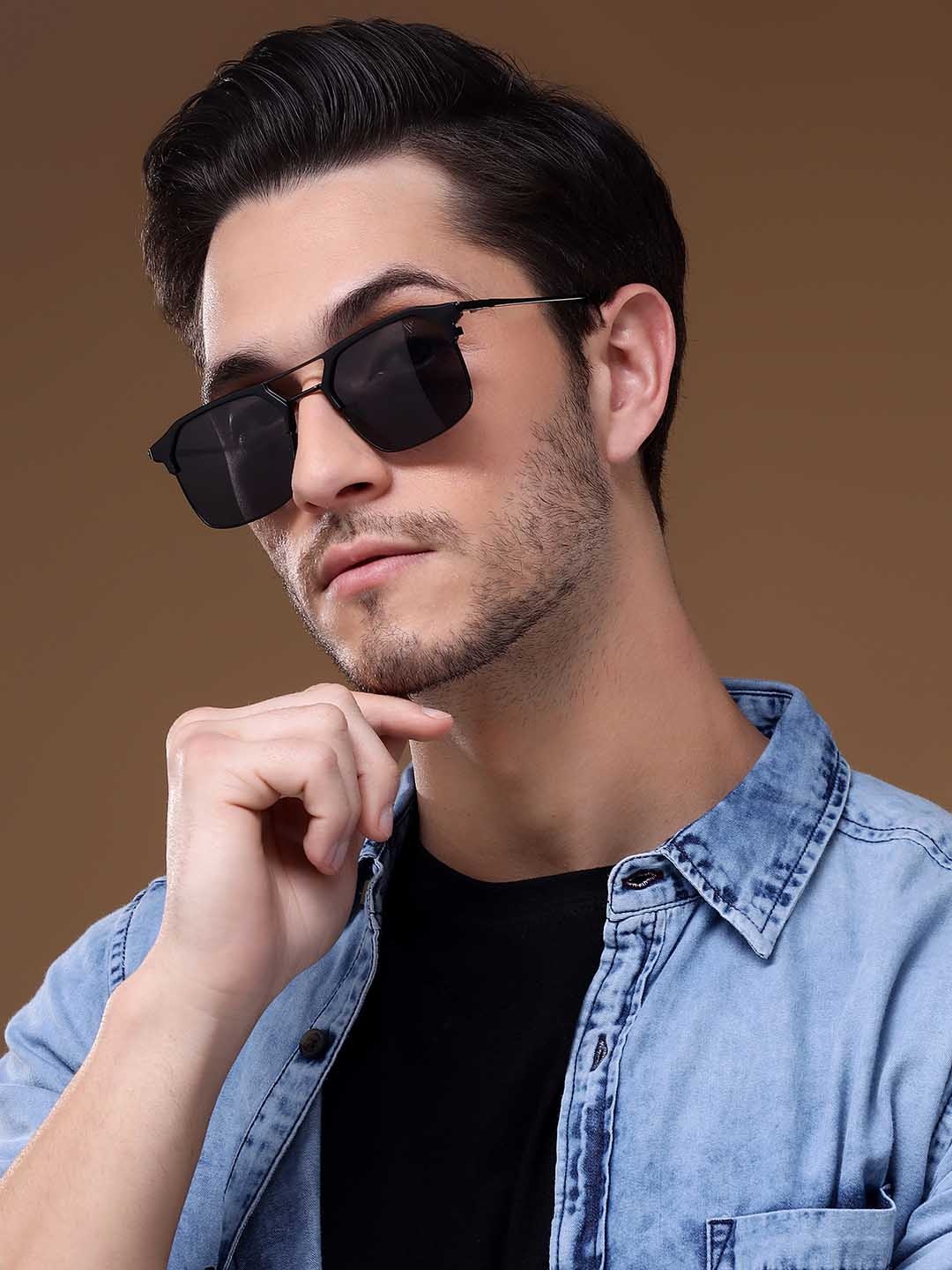 

Voyage Unisex Wayfarer Sunglasses with UV Protected Lens 9376MG5210, Black