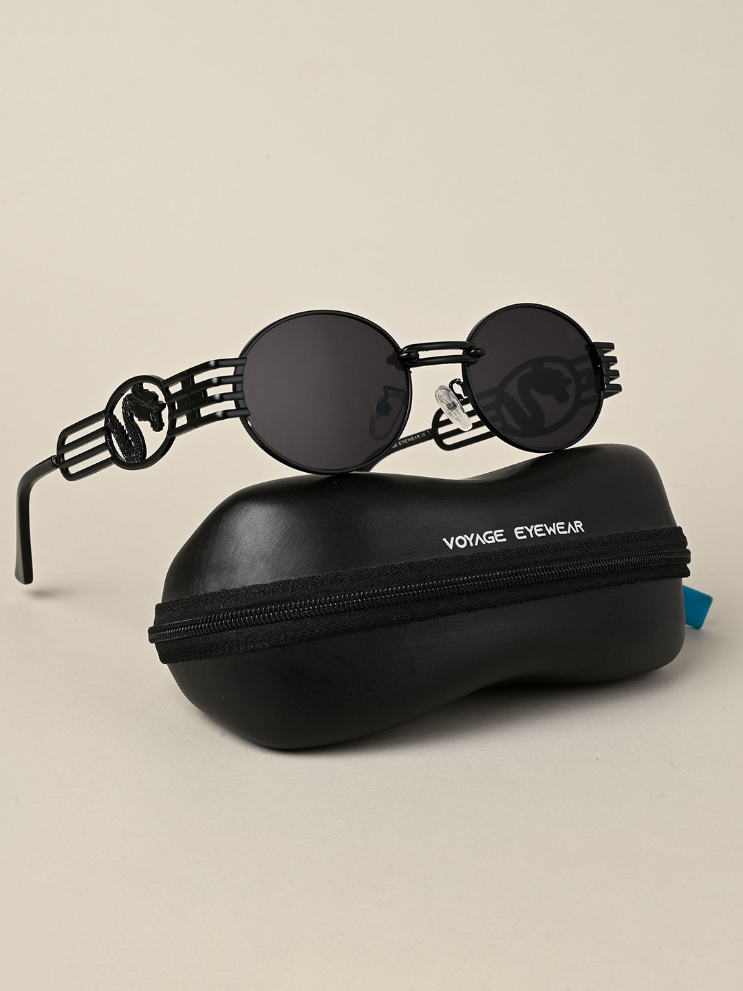 

Voyage Women Oval Sunglasses with UV Protected Lens B80596MG5190, Black