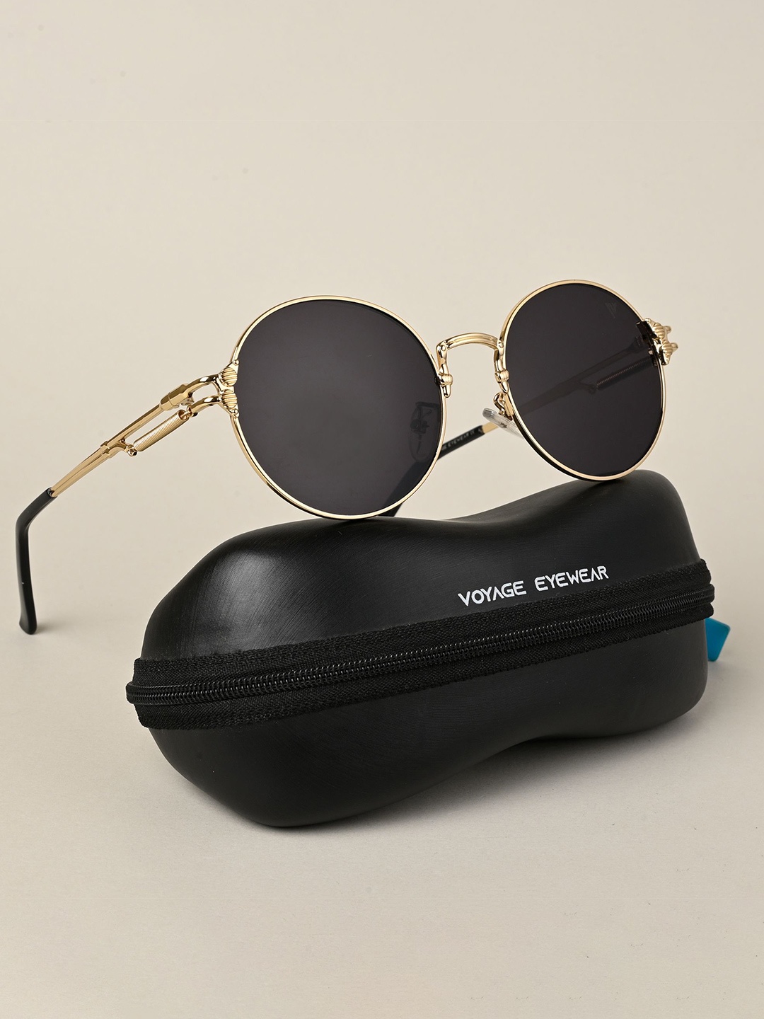

Voyage Unisex Round Sunglasses with UV Protected Lens-B80593MG5185, Black