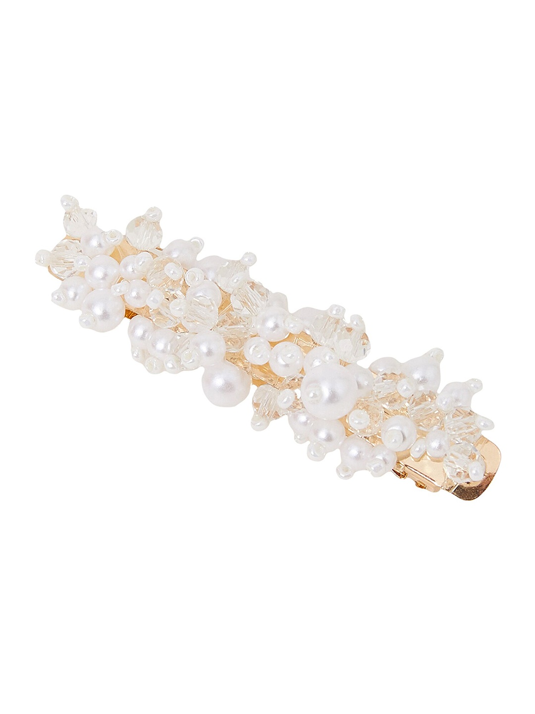 

Accessorize Pearl Beaded Barrette Clip, Gold