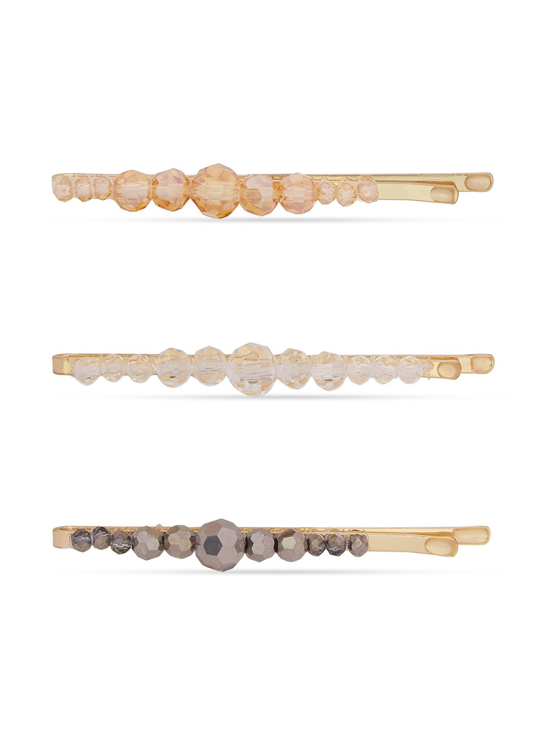 

Accessorize Set of 3 Beaded Bobby Pins, Gold