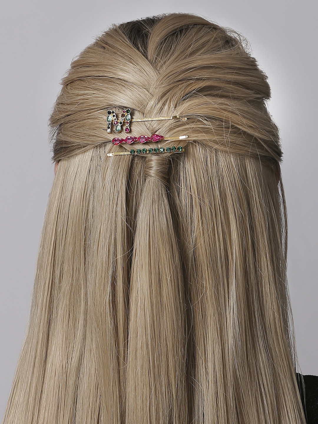 

Accessorize Set of 3 Stone-Studded Bobby Pins, Pink