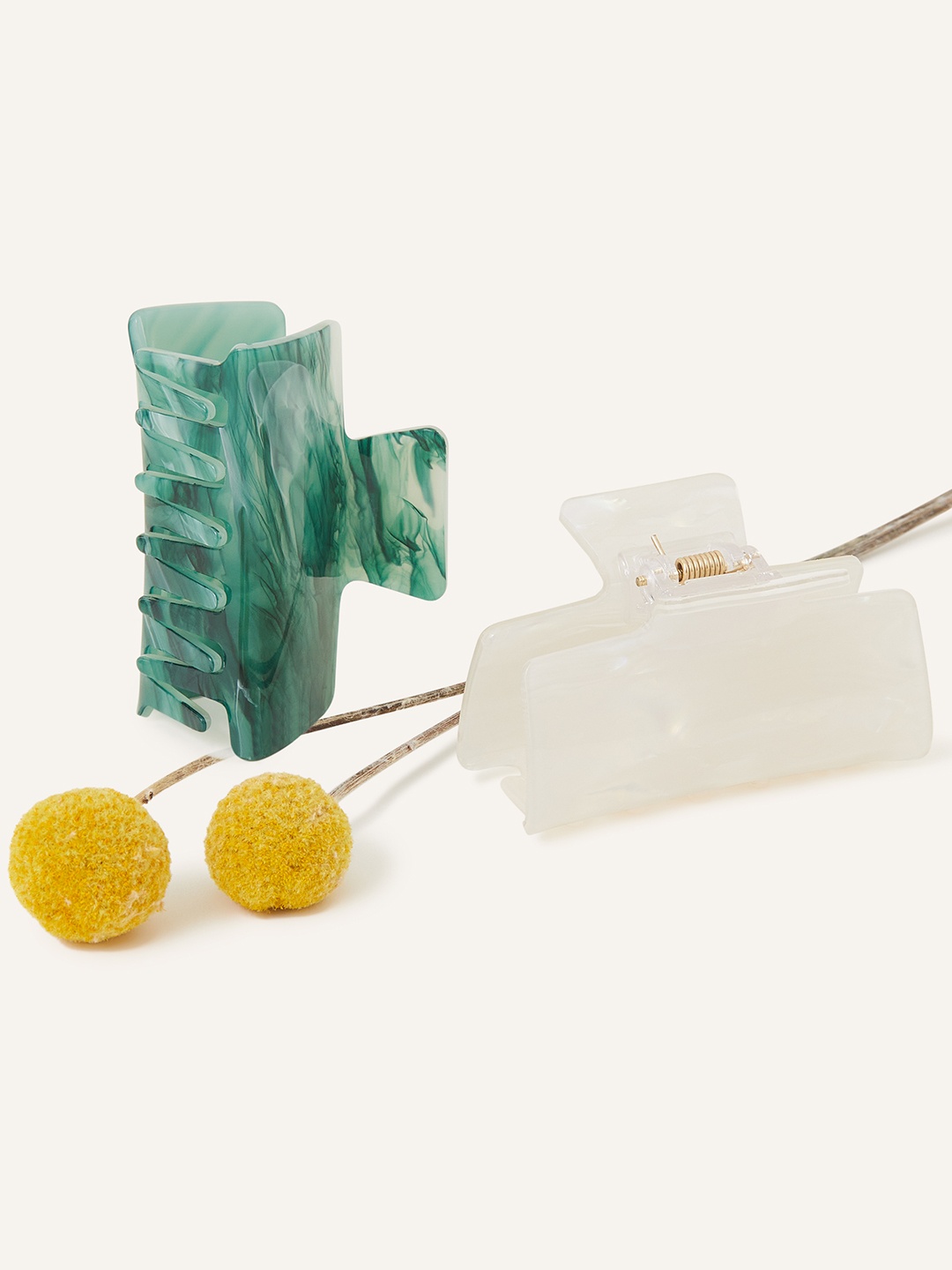 Accessorize Set Of 2 Claw Clips, Green