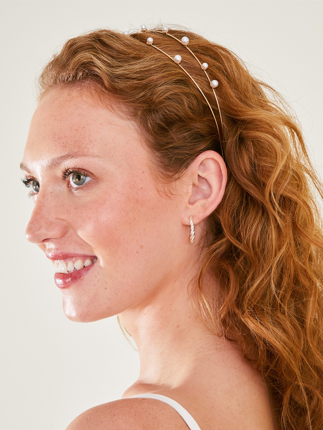 

Accessorize Layered Pearl Beaded Hairband, White