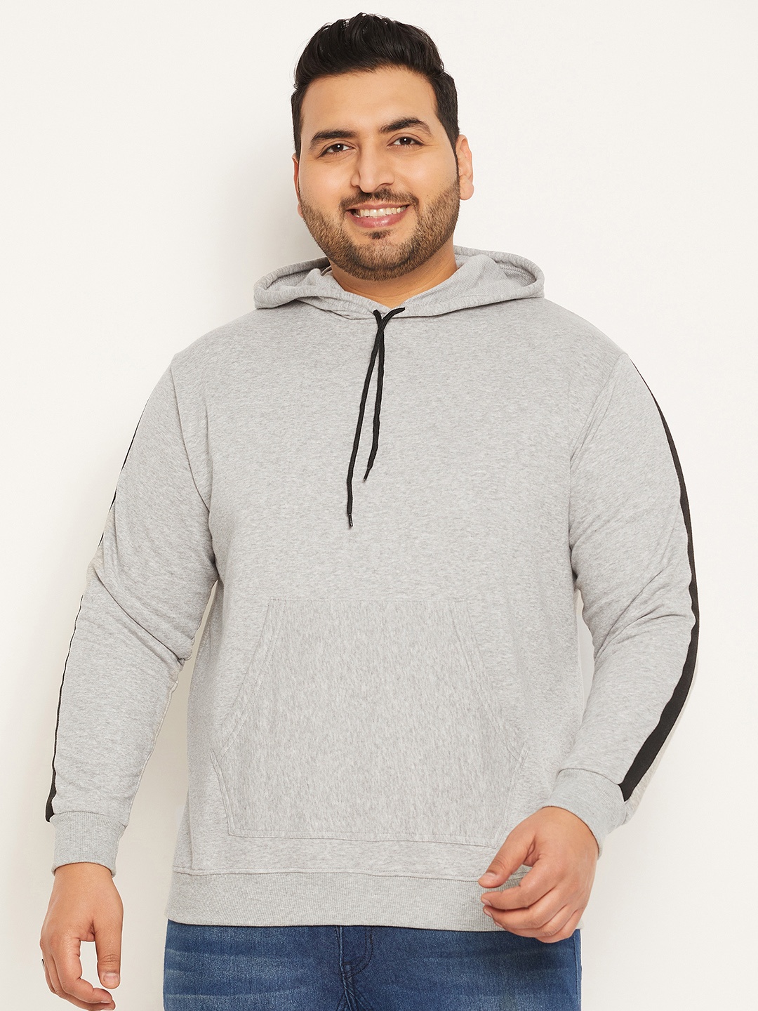 

bigbanana Plus Size Pullover Hood Cotton Hooded Casual Sweatshirt, Grey
