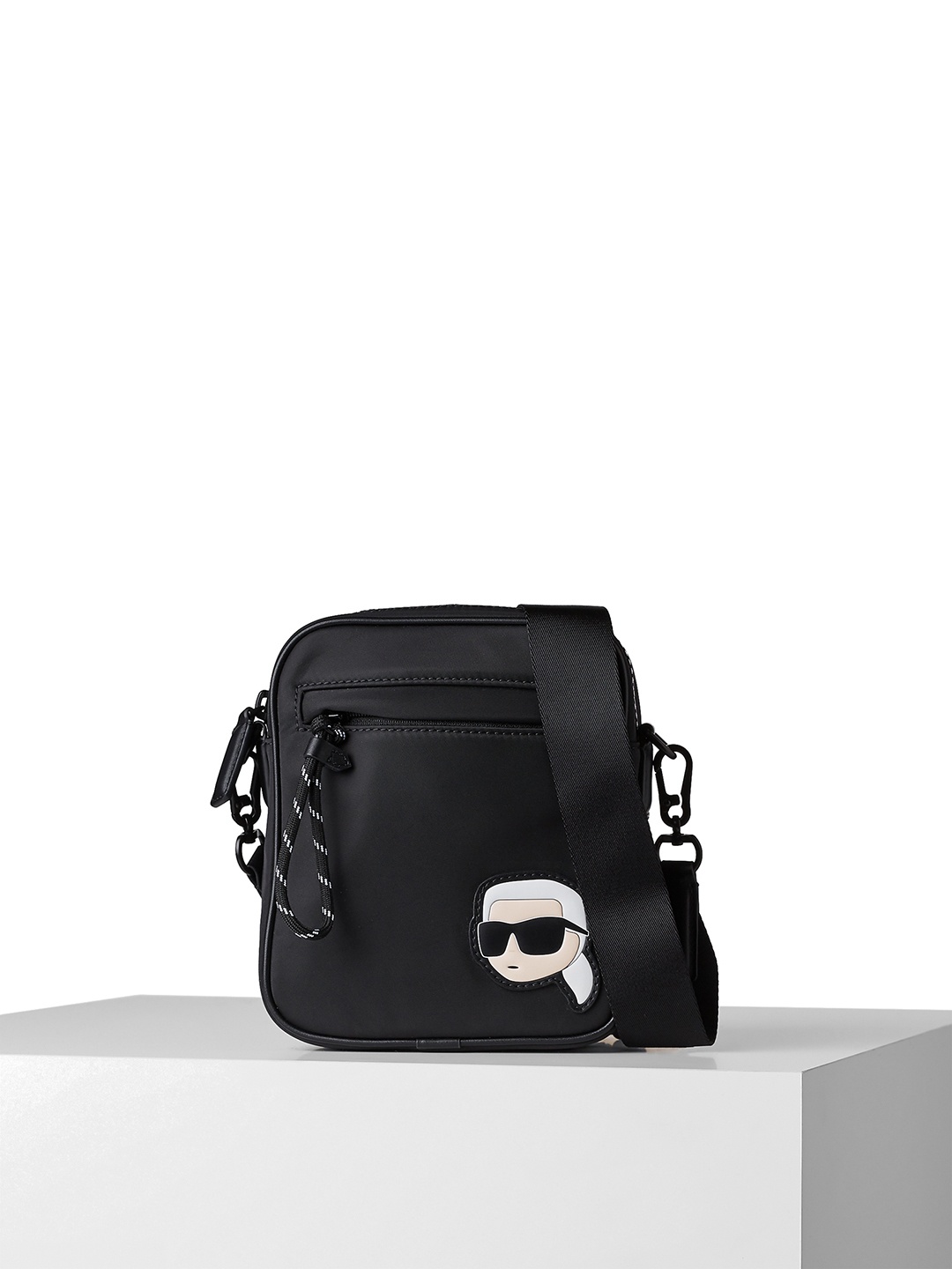 

Karl Lagerfeld PU Structured Sling Bag, Black