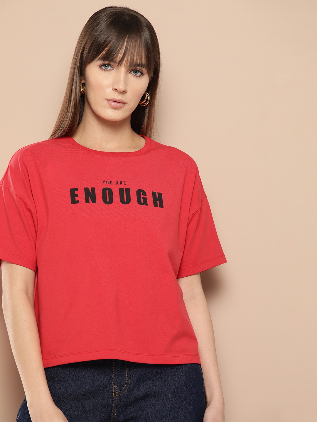

Chemistry Women Typography Printed T-shirt, Red