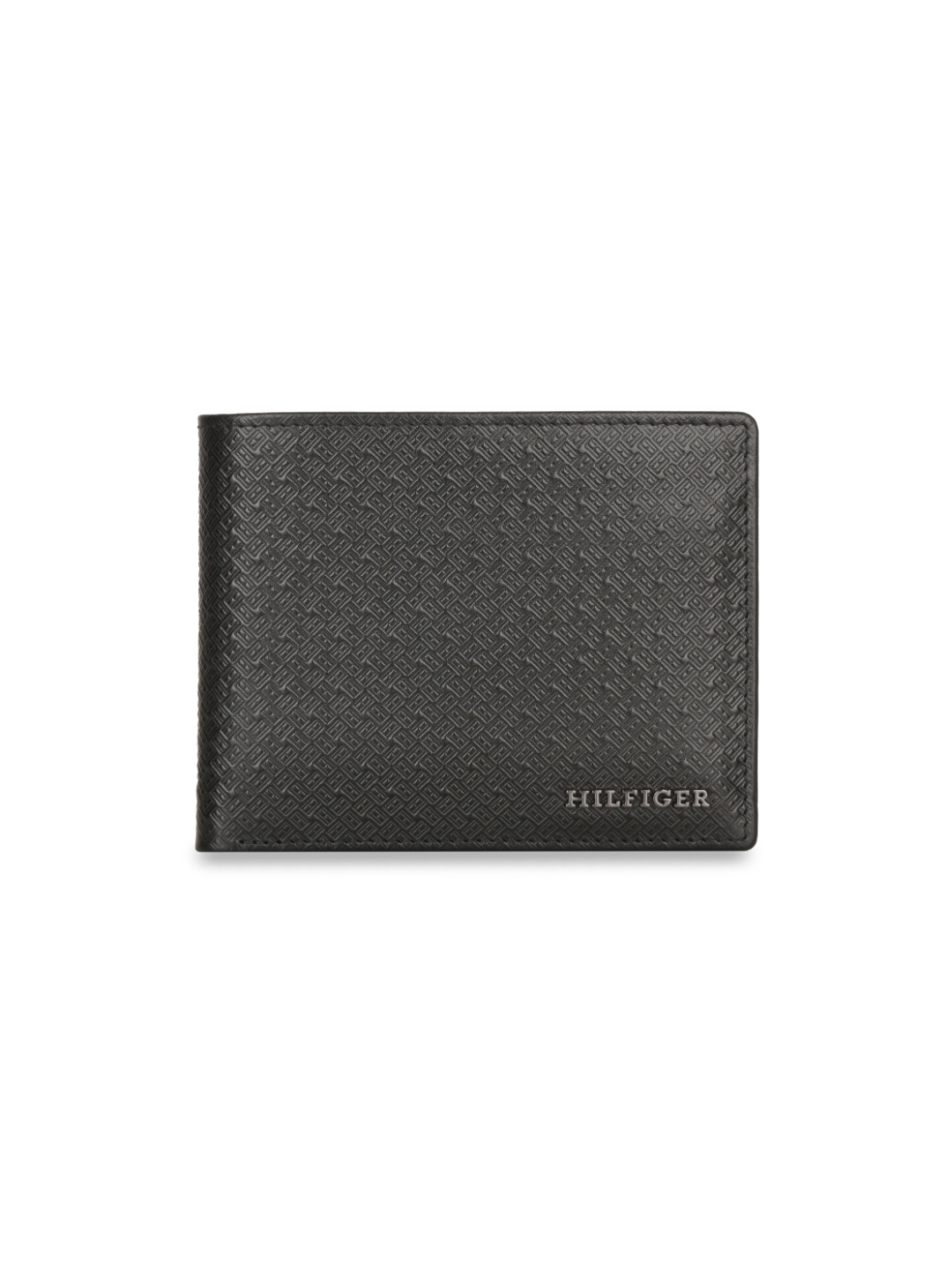 

Tommy Hilfiger Geometric Textured Leather Two Fold Wallet, Black