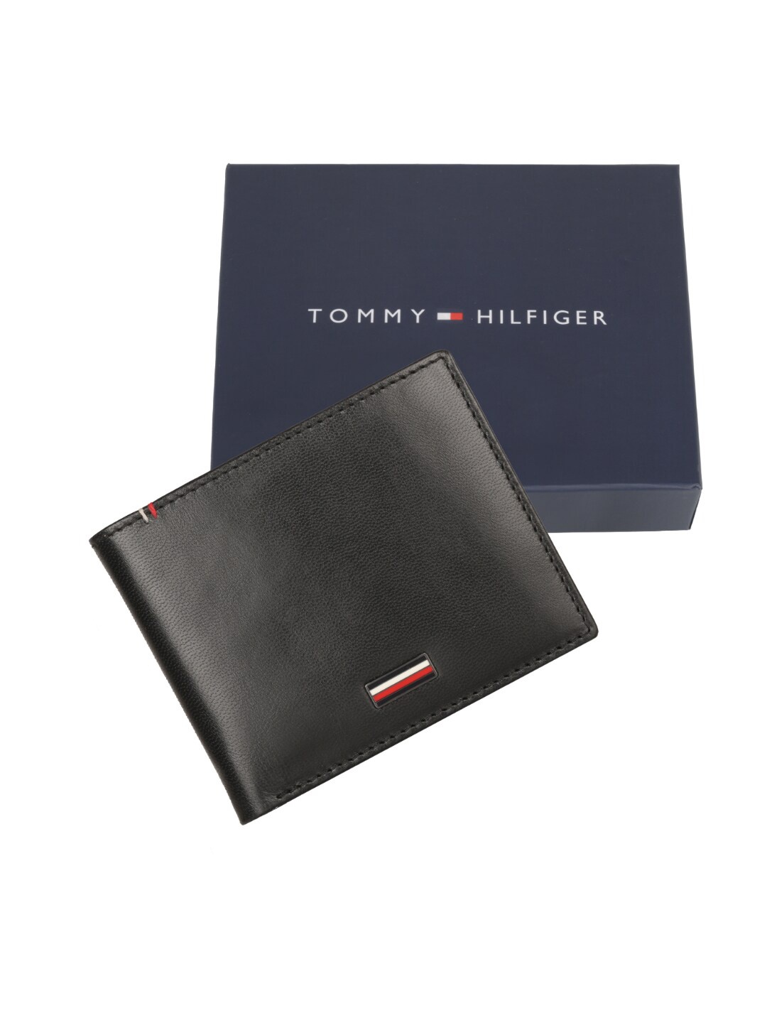 

Tommy Hilfiger Leather Two Fold Wallet, Black