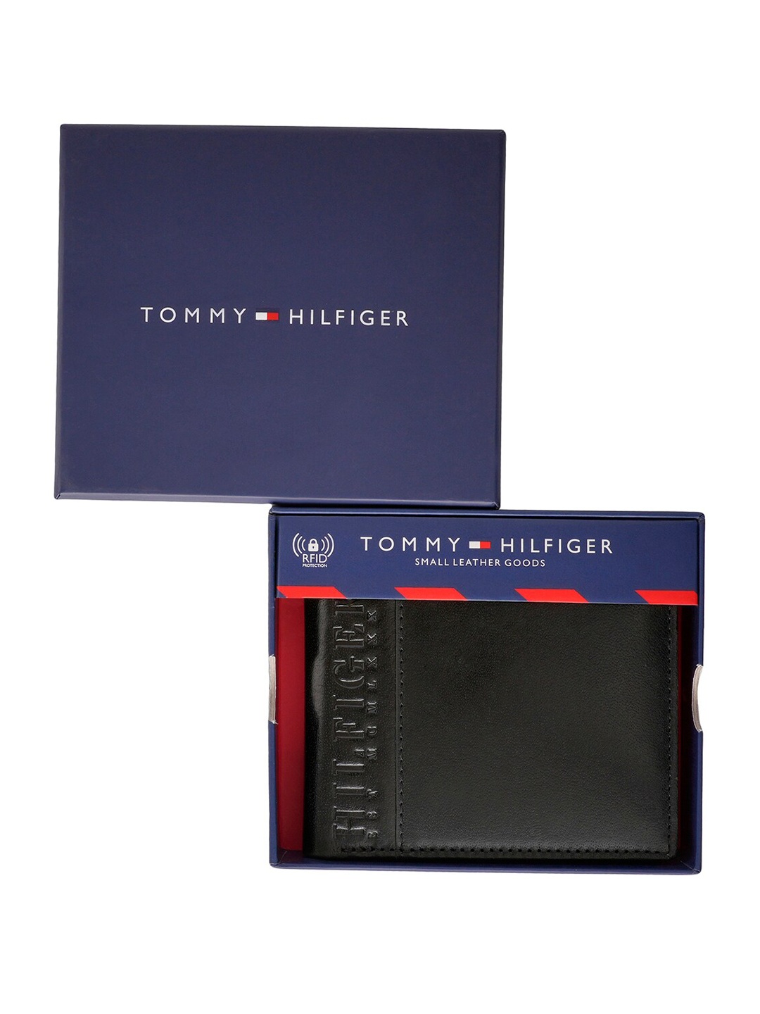 

Tommy Hilfiger Men Leather Two Fold Wallet, Black