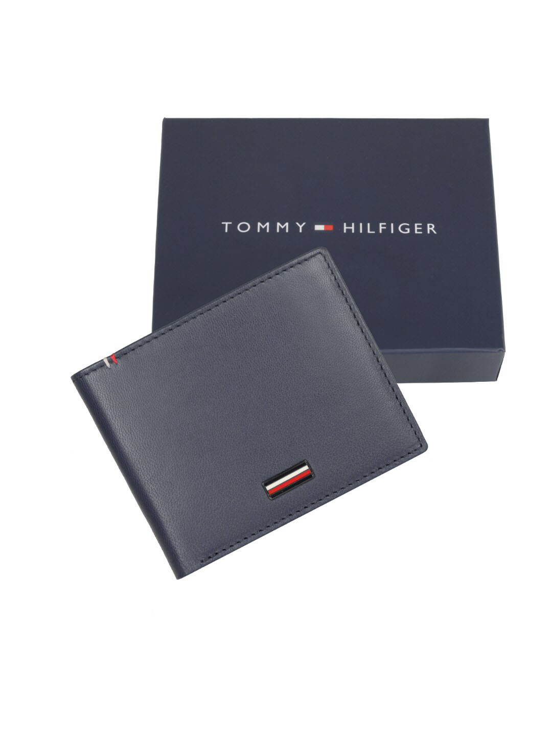 

Tommy Hilfiger Men Leather Two Fold Wallet, Navy blue