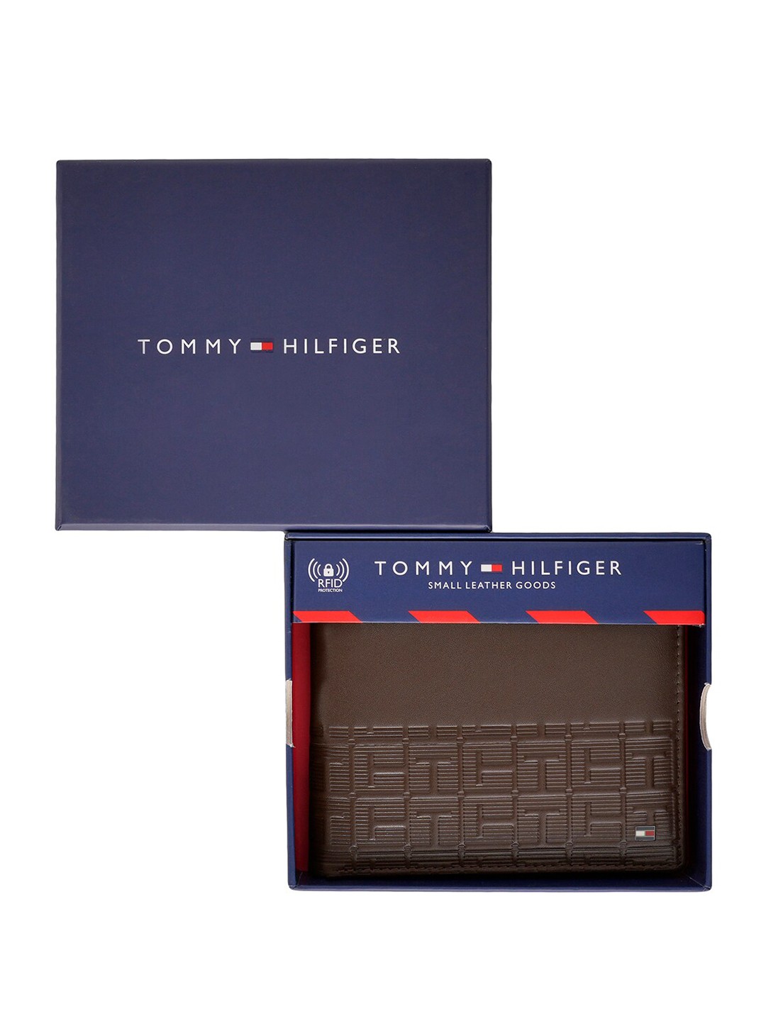 

Tommy Hilfiger Men Leather Two Fold Wallet, Brown