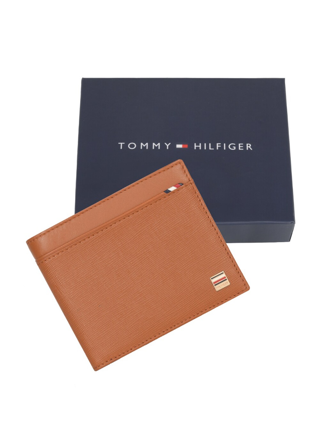 

Tommy Hilfiger Men Leather Two Fold Wallet, Tan