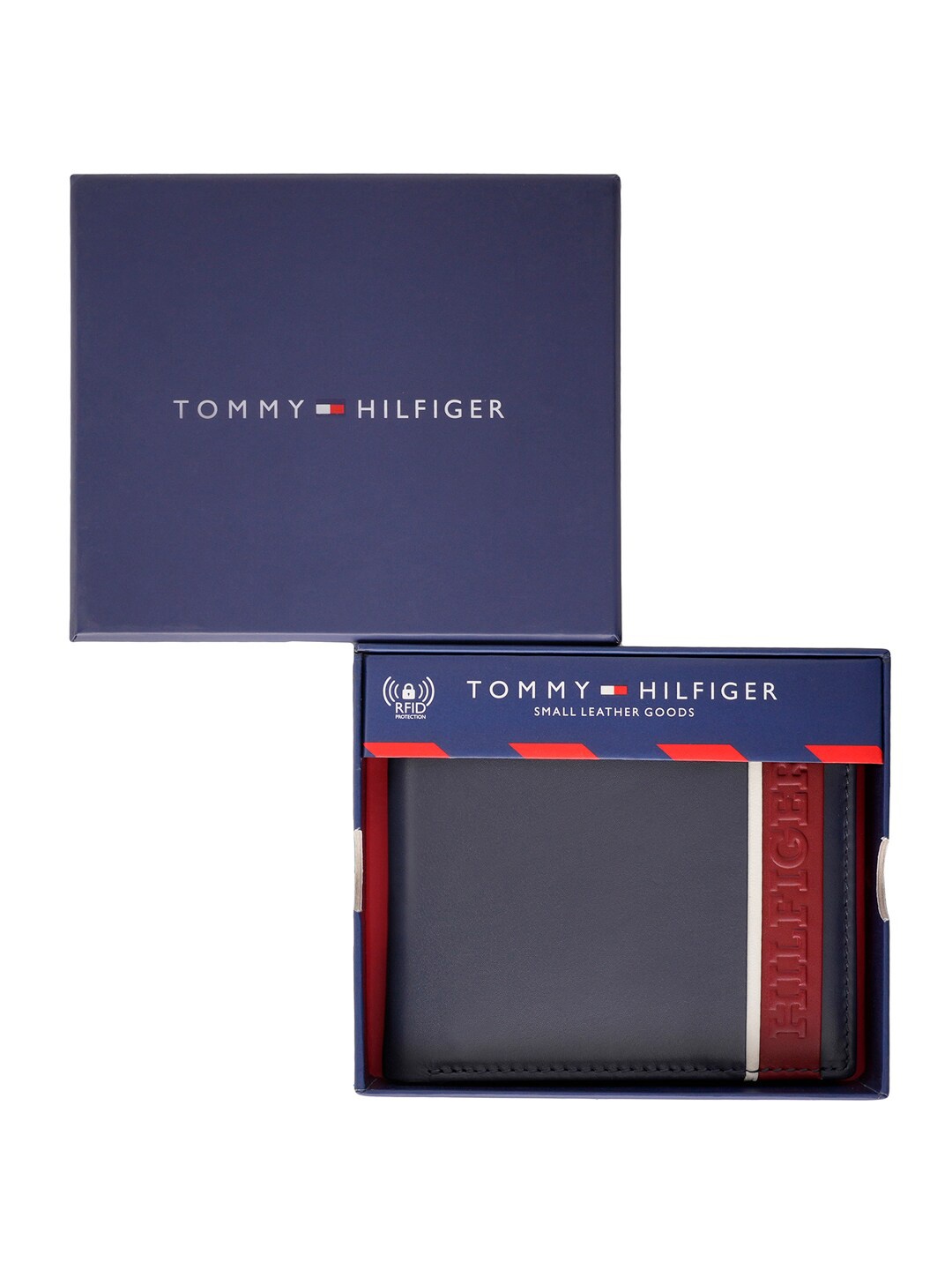 

Tommy Hilfiger Men Leather Two Fold Wallet, Navy blue