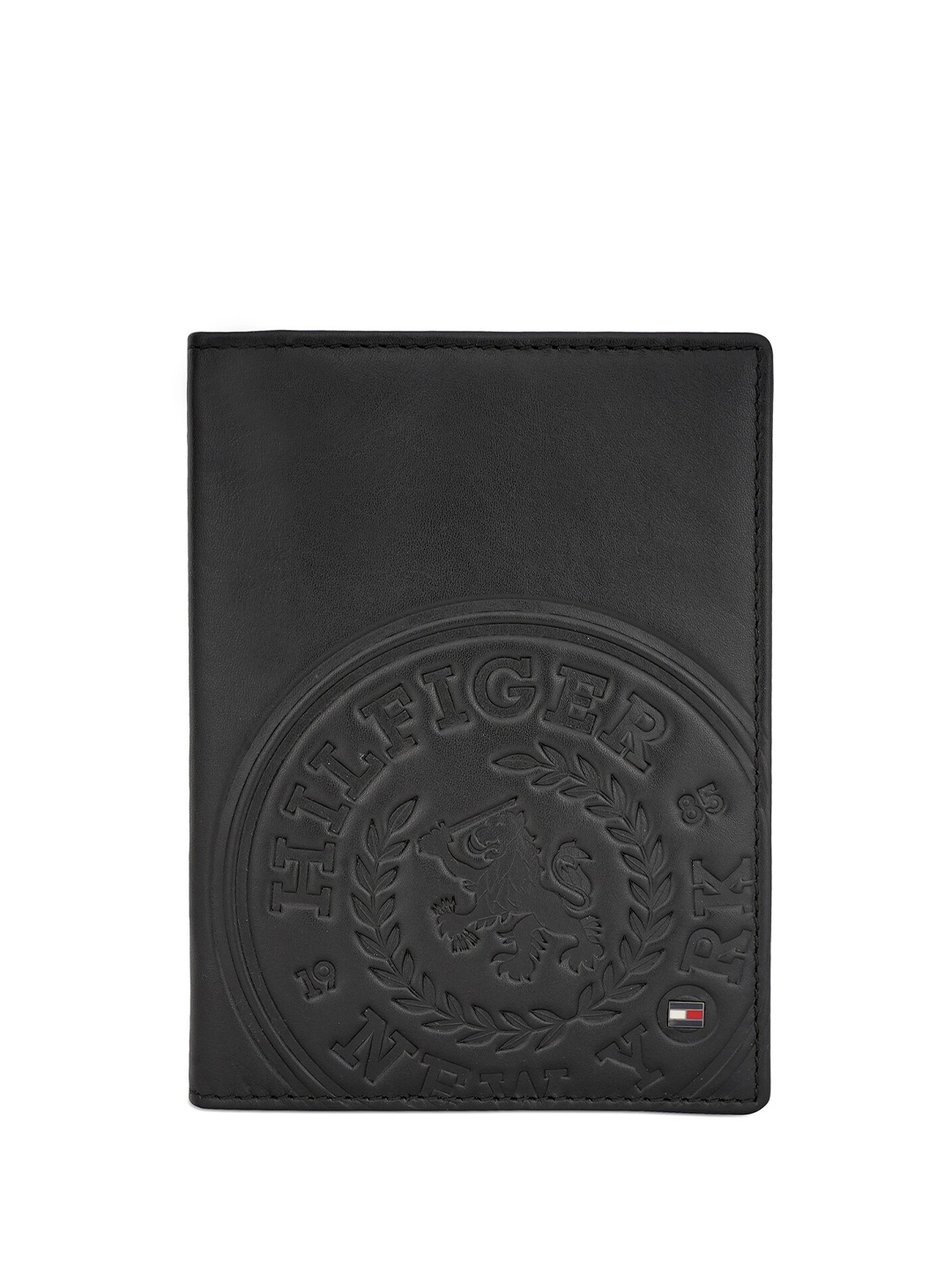 

Tommy Hilfiger Men Textured Leather Two Fold Wallet, Black