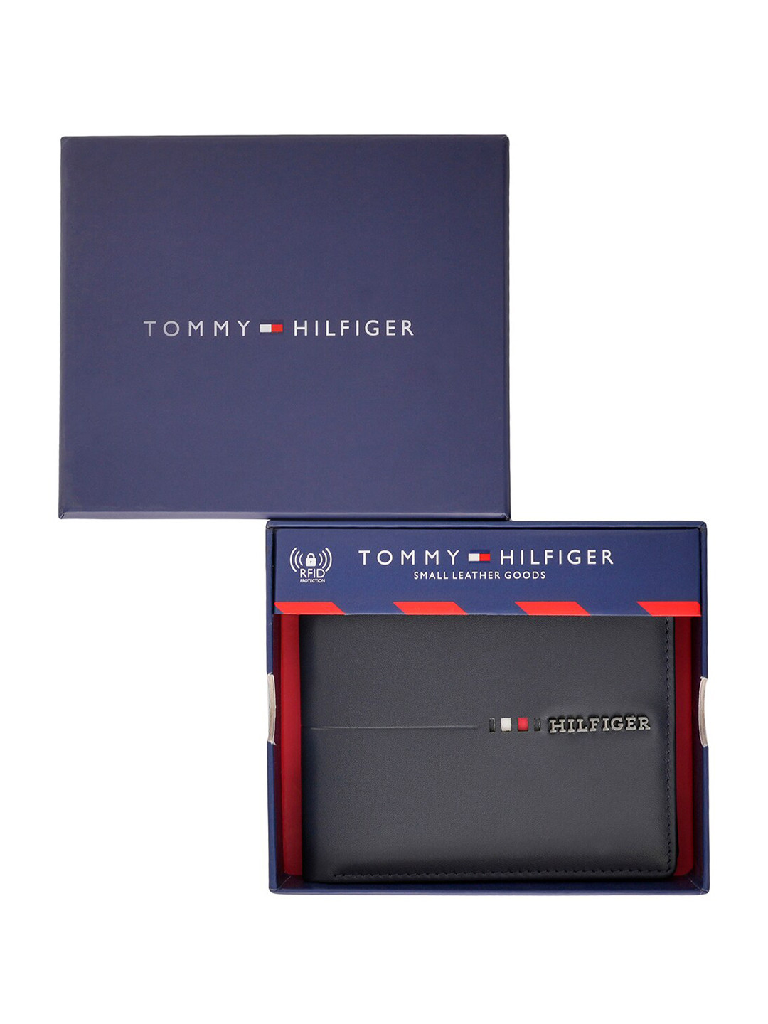 

Tommy Hilfiger Men Leather Two Fold Wallet, Navy blue