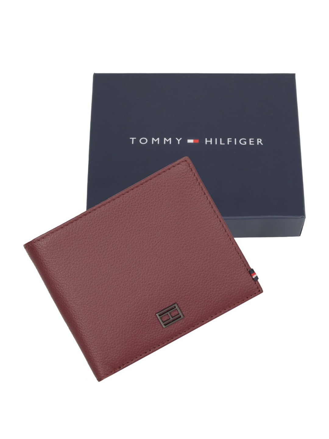 

Tommy Hilfiger Men Leather Two Fold Wallet, Maroon