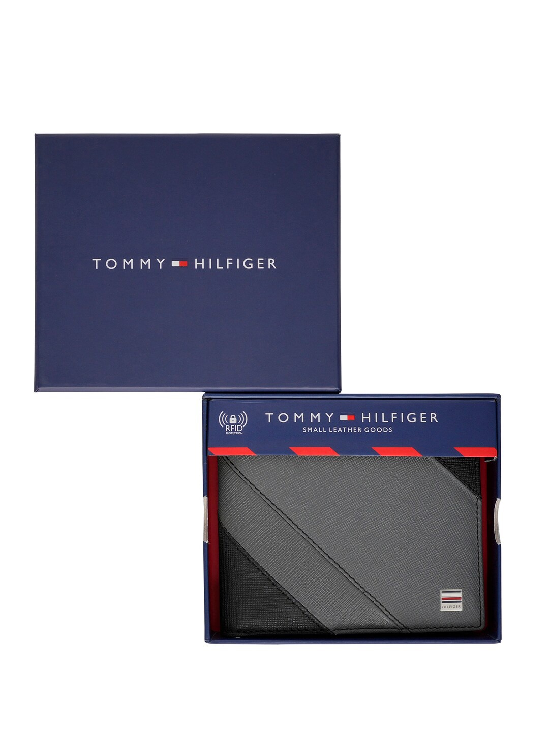 

Tommy Hilfiger Men Colourblocked Leather Two Fold Wallet, Black