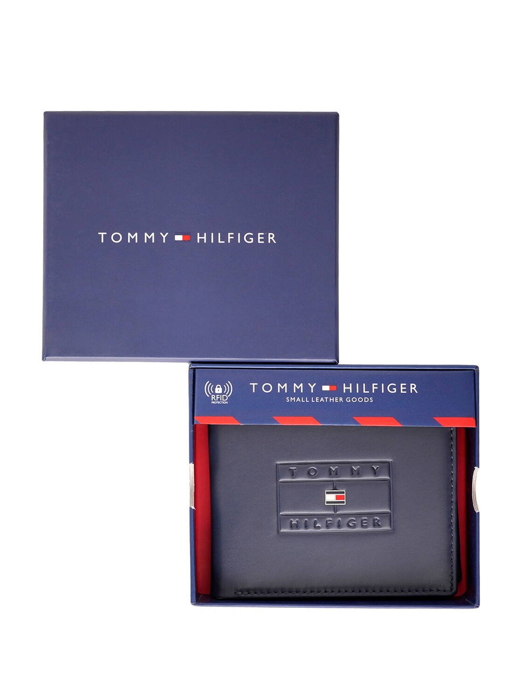 

Tommy Hilfiger Men Leather Two Fold Wallet, Navy blue