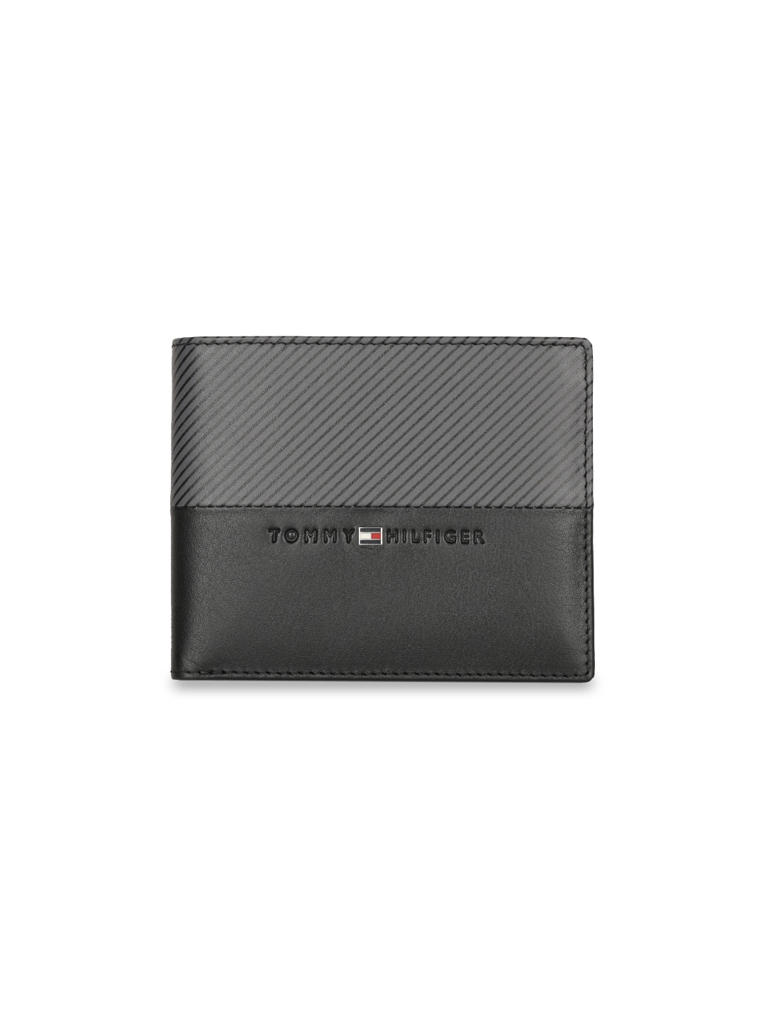 

Tommy Hilfiger Colourblocked Leather Two Fold Wallet, Black