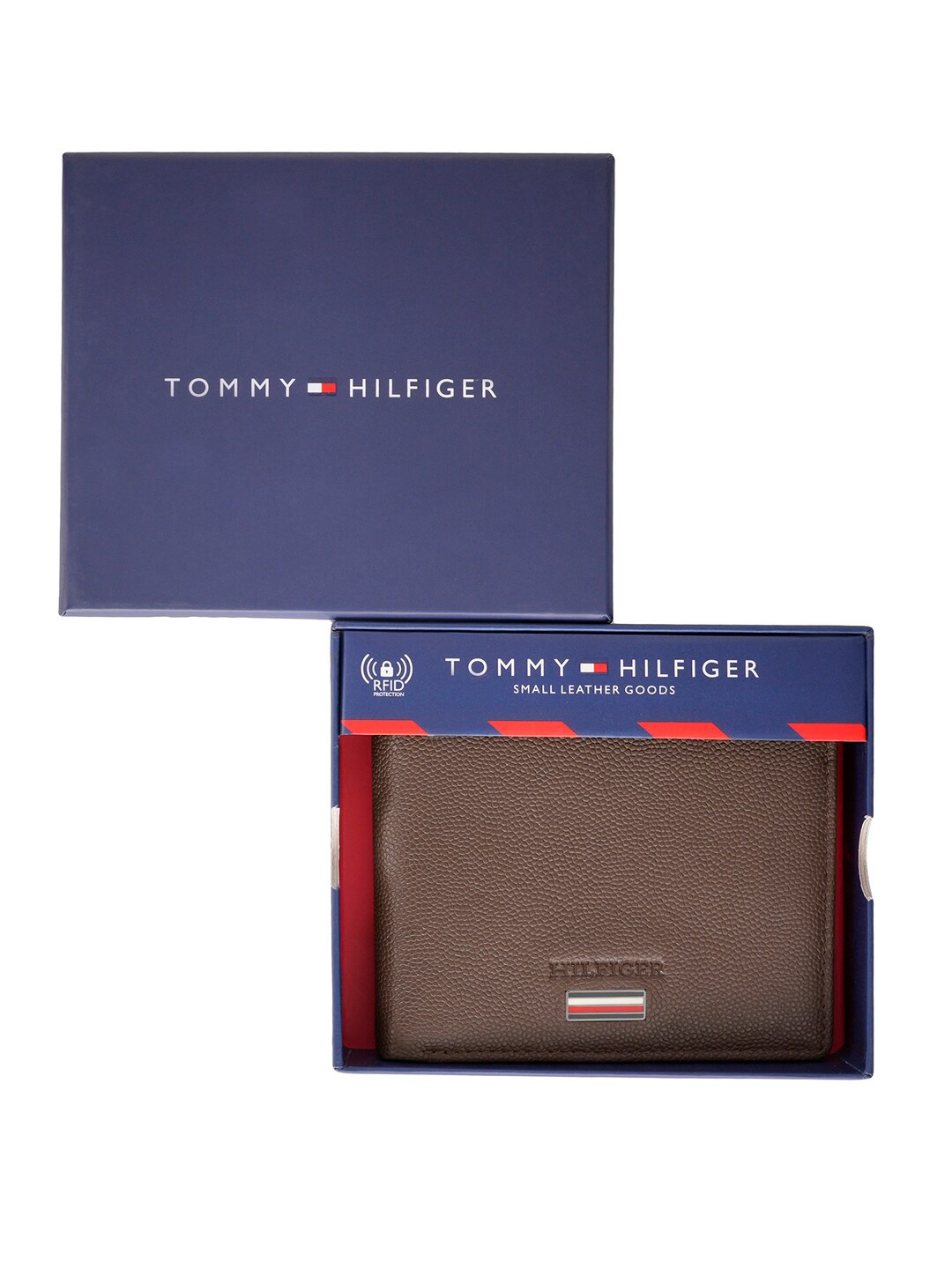 

Tommy Hilfiger Men Leather Two Fold Wallet, Brown