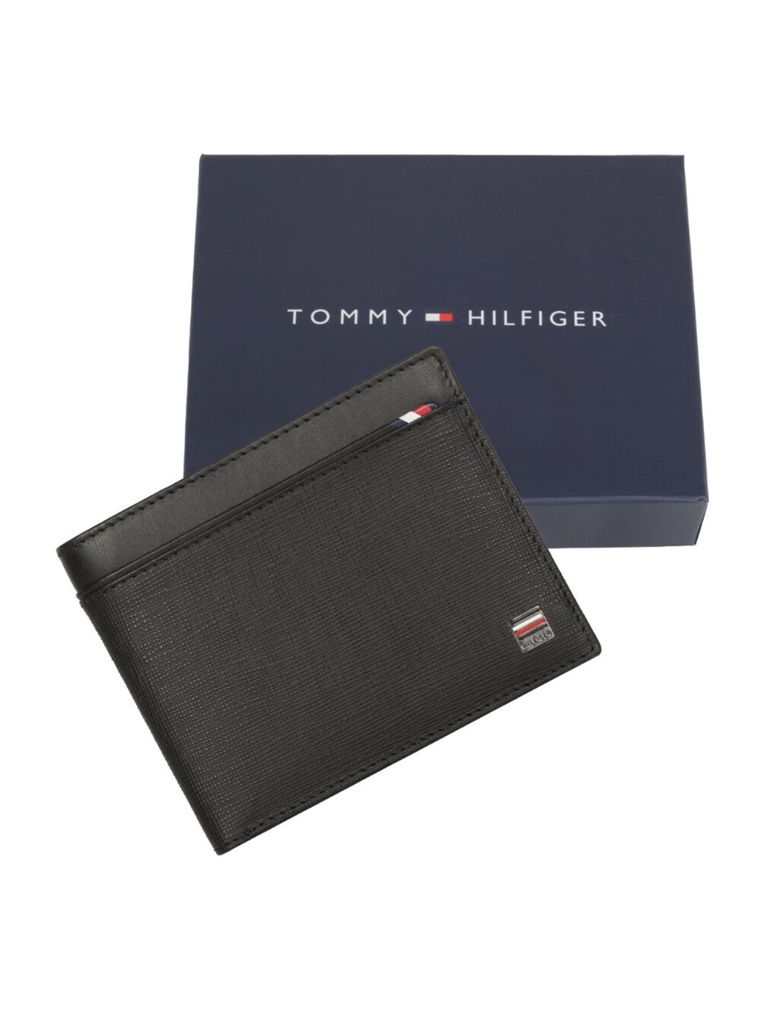 

Tommy Hilfiger Men Leather Two Fold Wallet, Black