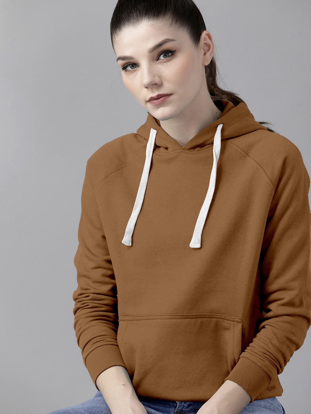

BAESD Cotton Hooded Sweatshirt, Brown