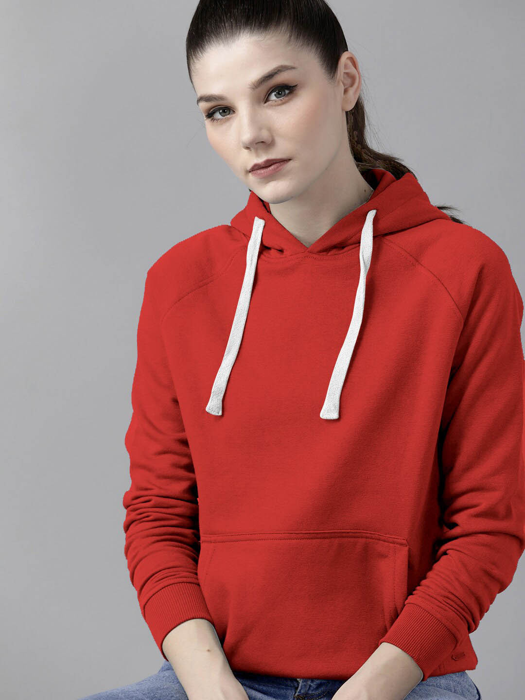 

BAESD Cotton Hooded Sweatshirt, Red