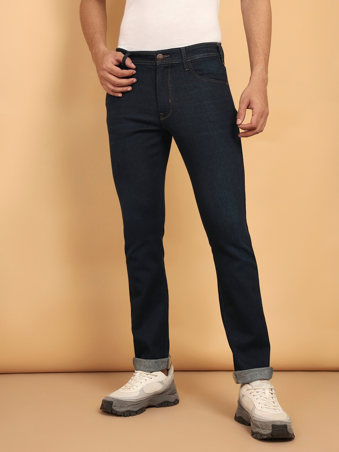 

Wrangler Men Millard Mid Rise Stretchable Jeans, Blue