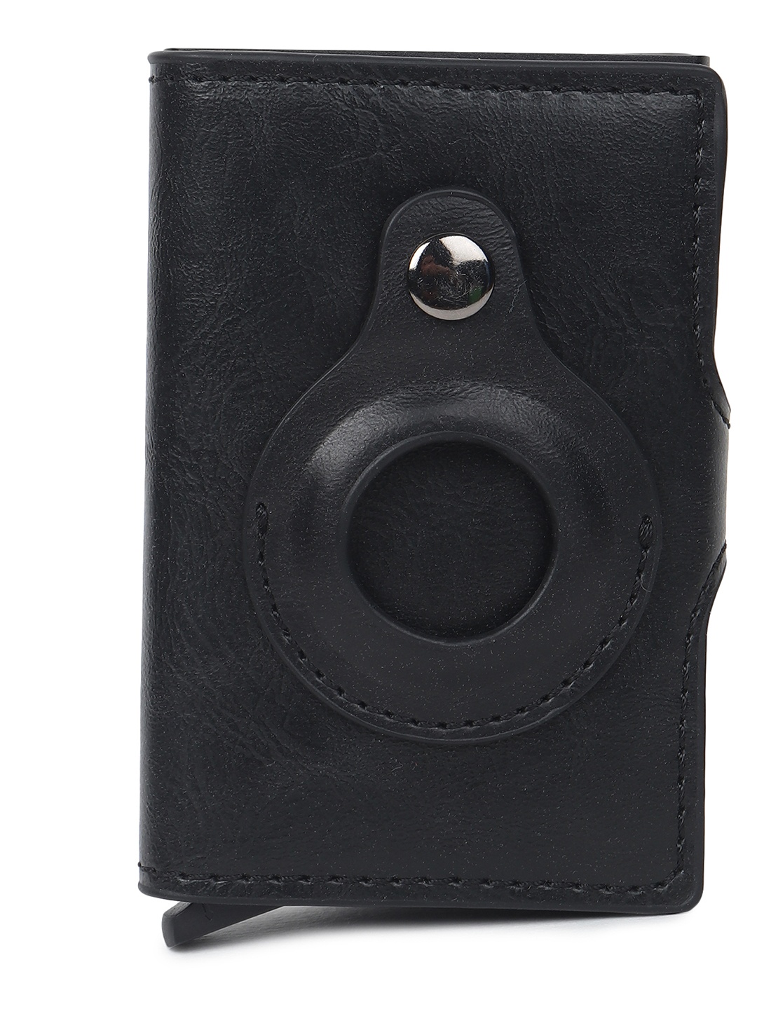 

The Roadster Lifestyle Co. Textured Leather Card-Holder Wallets, Black