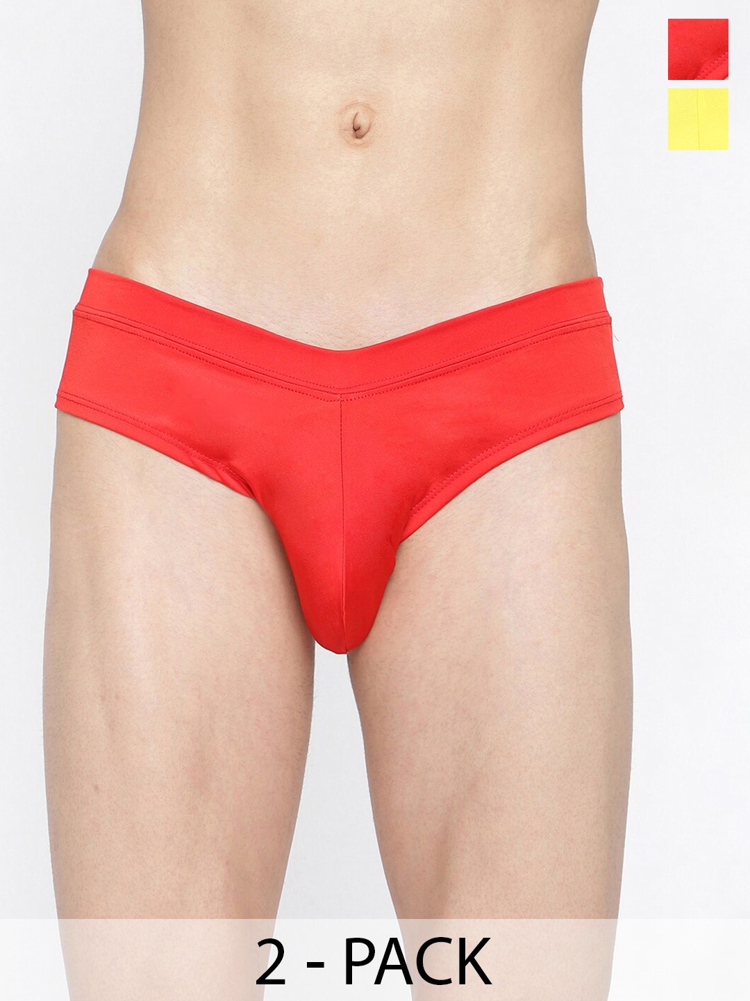 

La Intimo Pack Of 2 Mid-Rise Anti-Microbial Basic Briefs LISS030B, Red