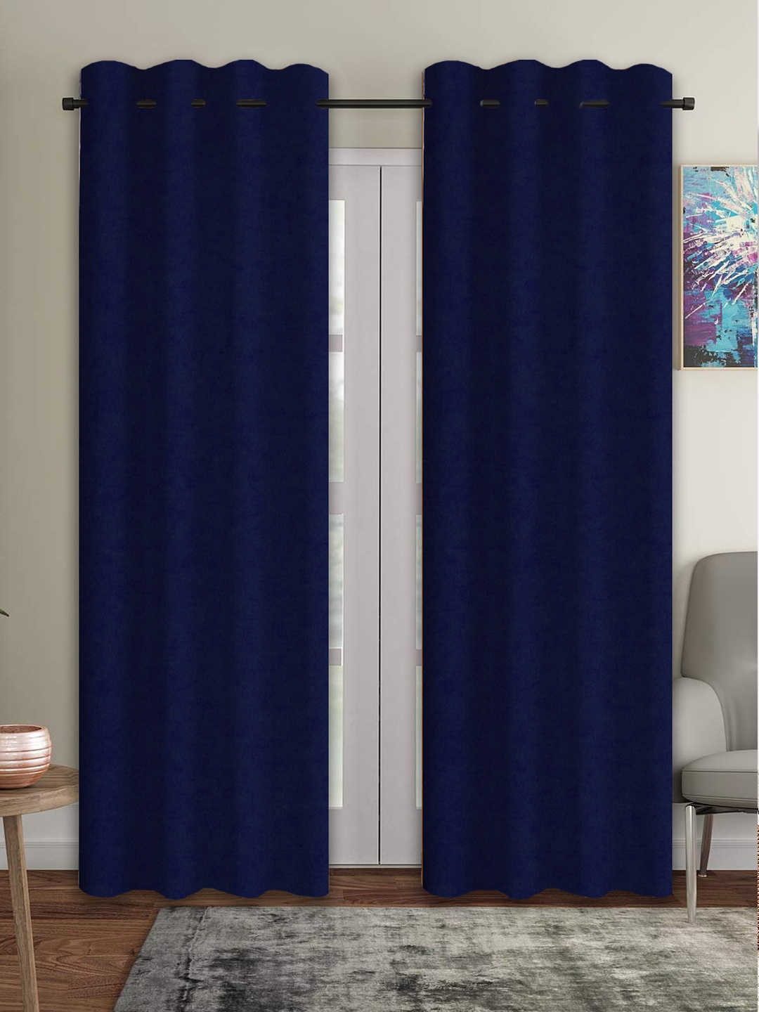 

Trance Home Linen Navy Blue 2 Pieces Door Curtains