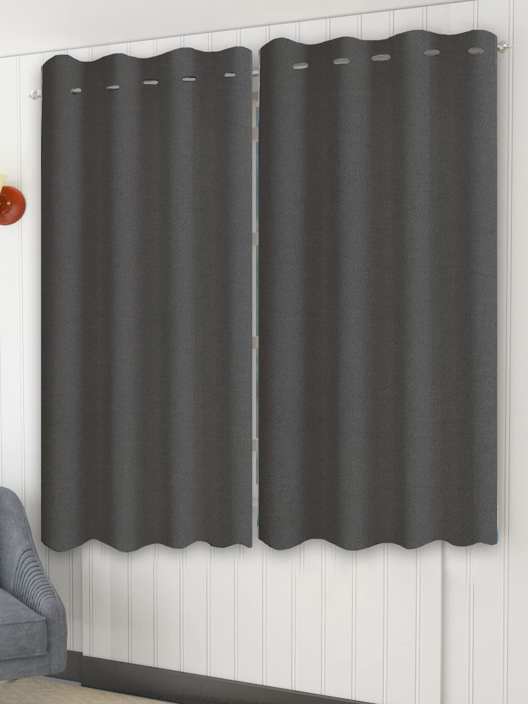 

Trance Home Linen Grey 2 Pieces Window Curtains