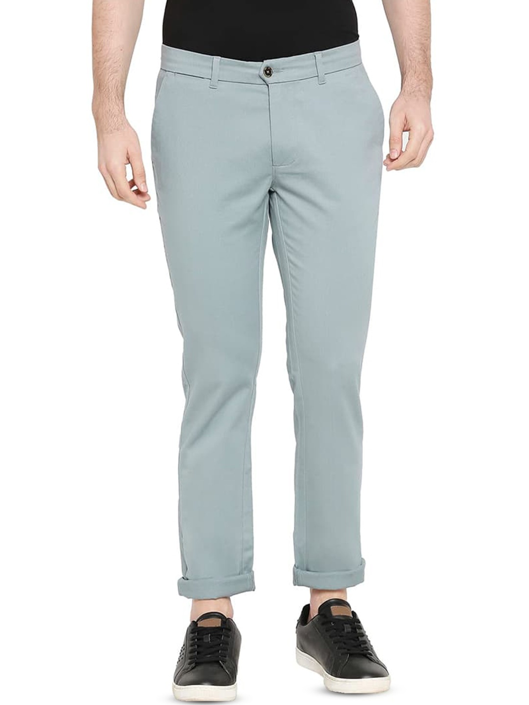 

Basics Men Tapered Fit Chinos Cotton Trousers, Green