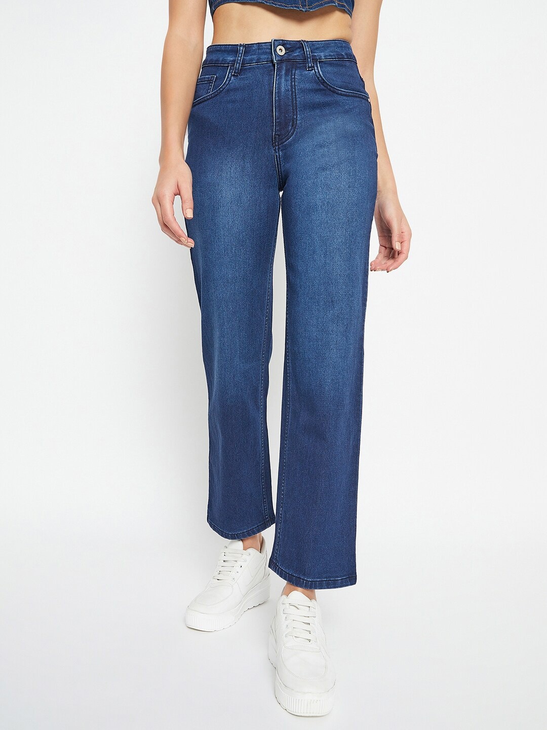 

Duke Women Straight Fit Light Clean Look Fade Stretchable Jeans, Blue